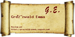 Grünvald Emma névjegykártya